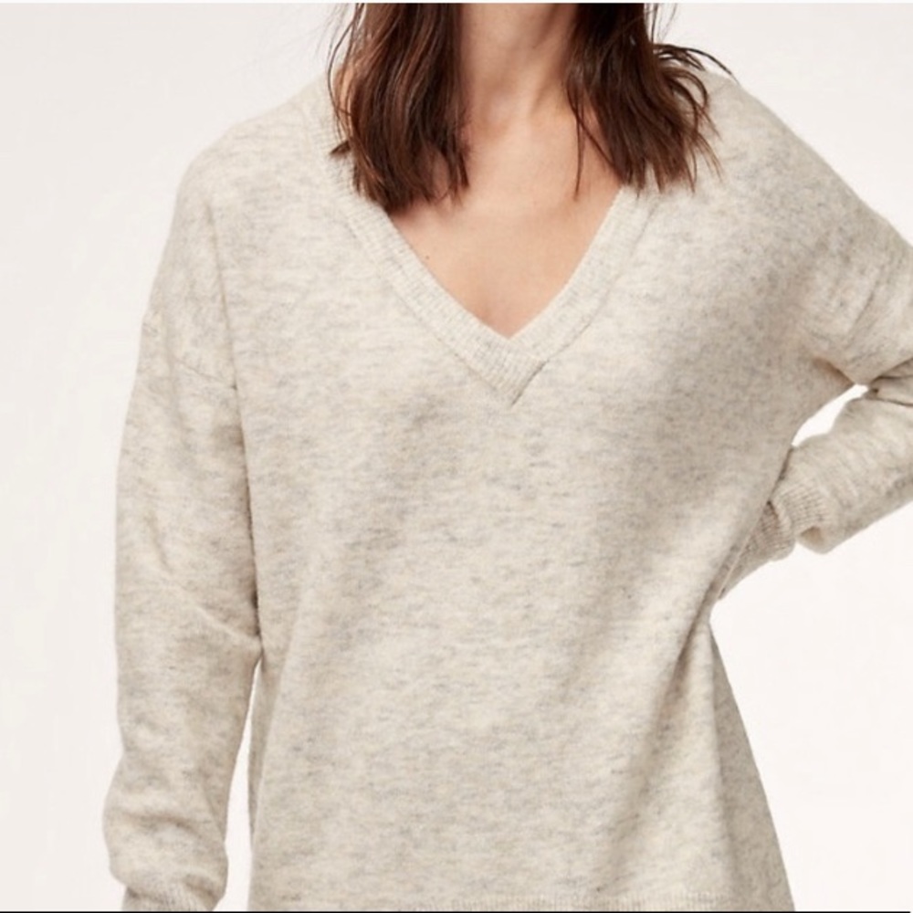 ARITZIA The Group by Babaton V Neck Sweater Gray S
